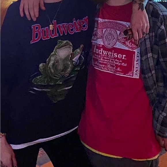RARE BUDWEISER CREWNECK 90s Budweiser Frog SuperBowl 95 BUDWEISER commercial - Picture 6 of 14